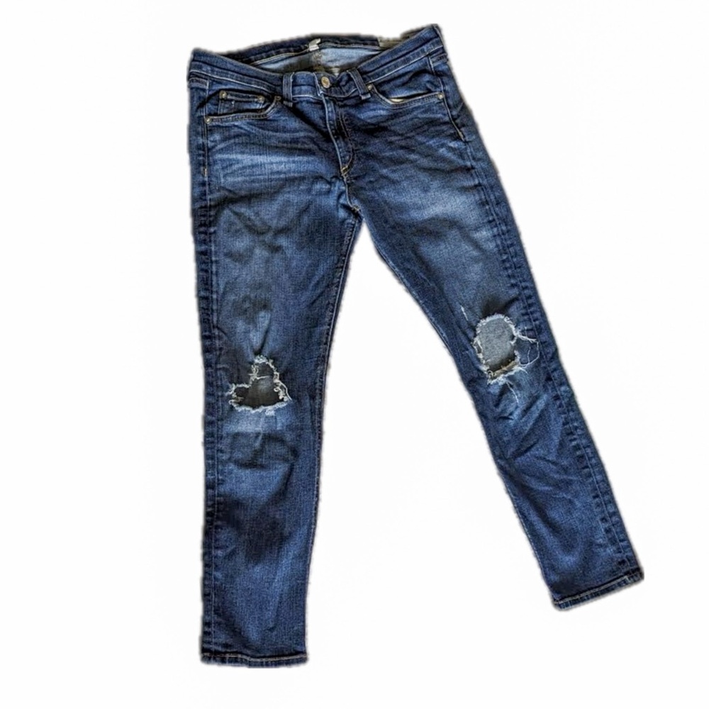 rag & bone x net a porter capri jeans distressed size 30